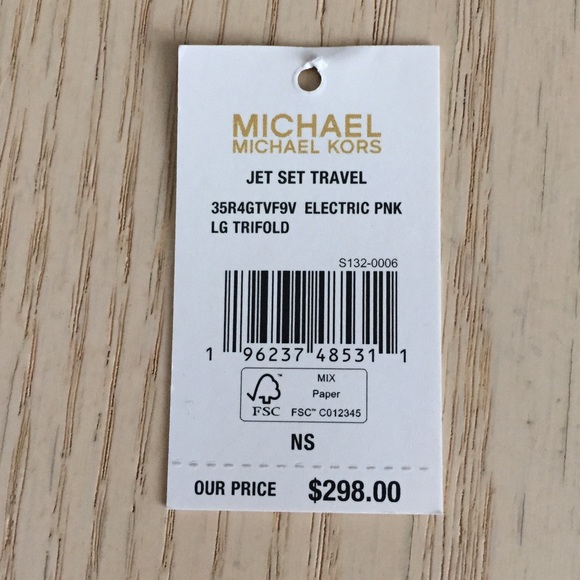 Michael Kors Electric Pink Large Trifold Wallet - Picture 7 of 8